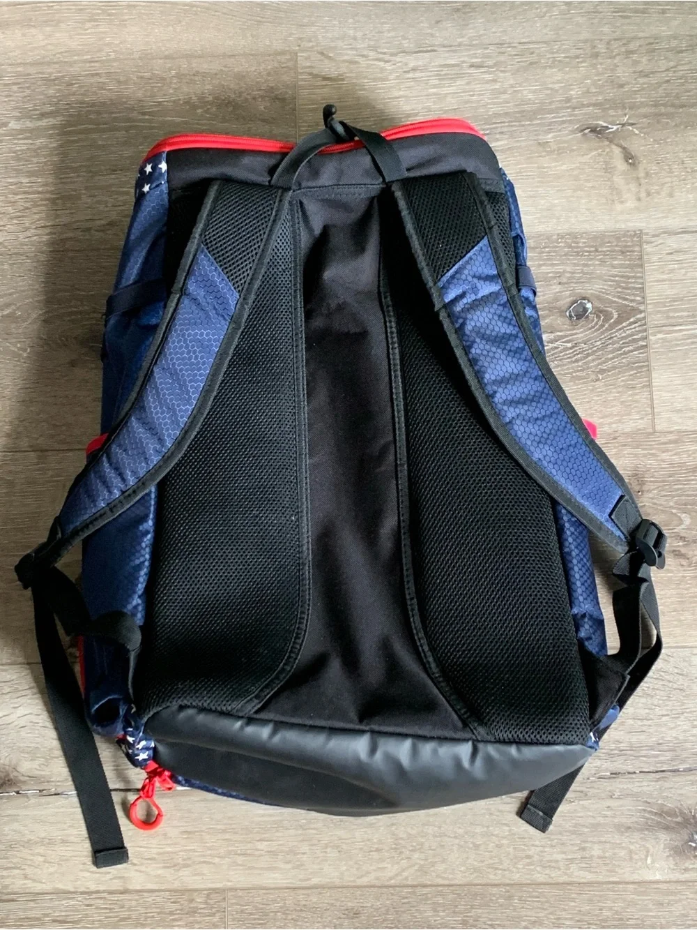 Baseball Bag for Youth & Adult with 4 Bat Sleeves - Navy, Red and White